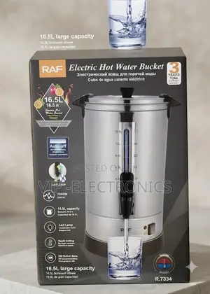 Raf 16.5l Electric Hot Water Bucket–2500w Stainless Steel Water Boiler