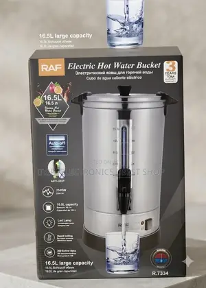 Raf 16.5l Electric Hot Water Bucket–2500w Stainless Steel Water Boiler