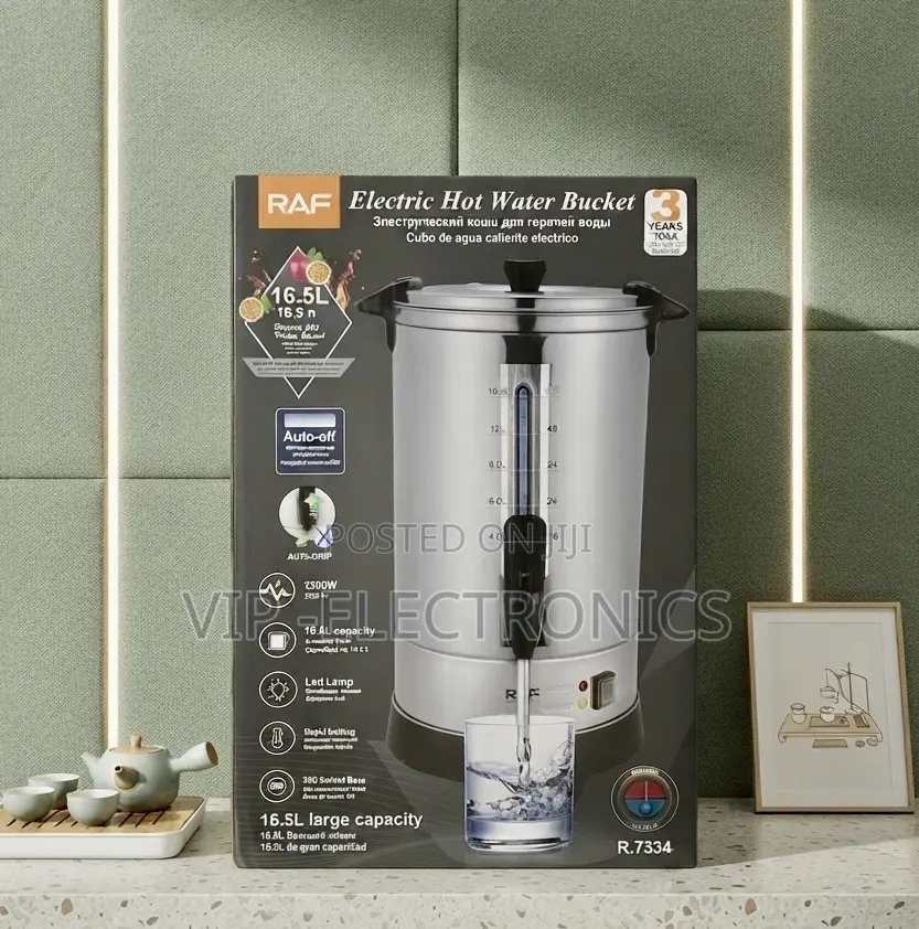 Raf 16.5l Electric Hot Water Bucket–2500w Stainless Steel Water Boiler