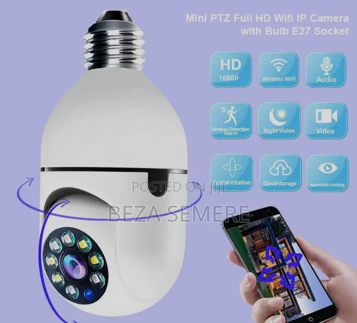 360° Wifi Bulb CCTV Camera - የፋኖስ/አምፑል ሴኩሪቲ ካሜራ