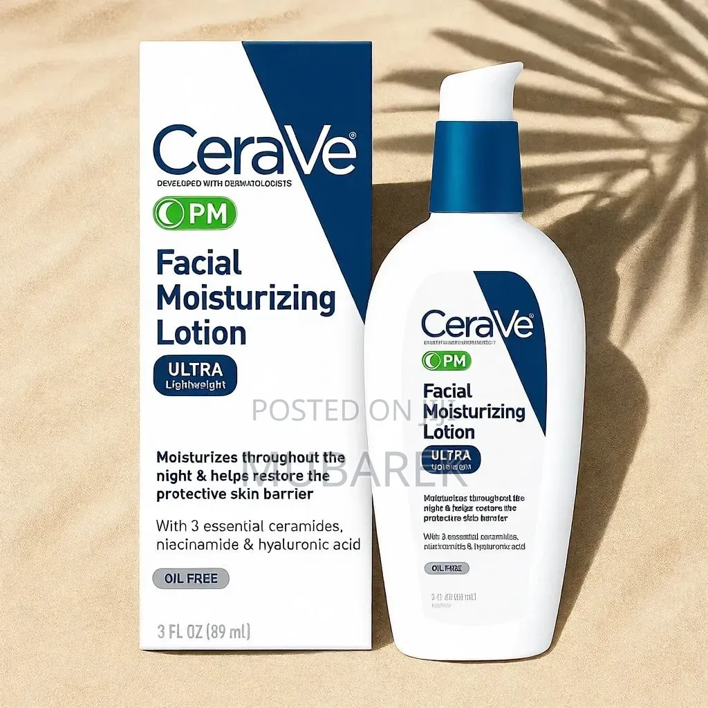 Cerave Pm Facial Moisturizing Lotion, Oil-Free Night Cream, 3 Fl Oz
