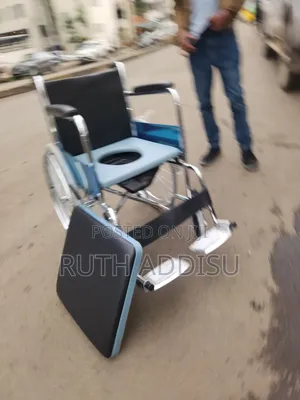 Aemepl Foldable Commode Wheelchair With Cushion Seat Chrome ዊልቸር