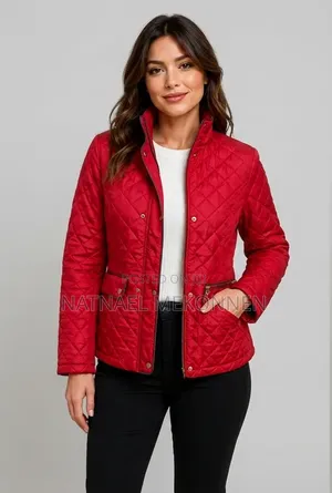 Women's Red Quilted Jacket