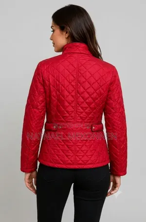 Women's Red Quilted Jacket