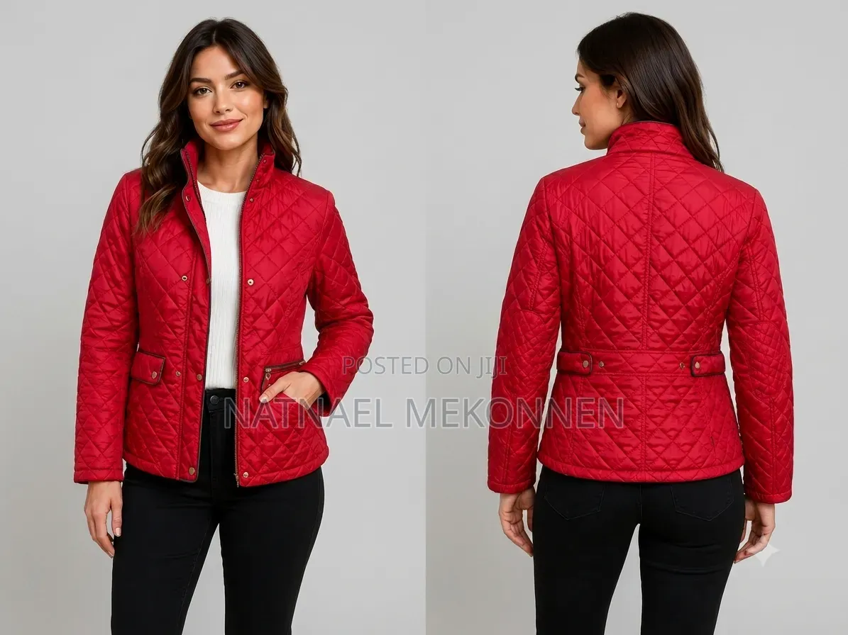 Women's Red Quilted Jacket