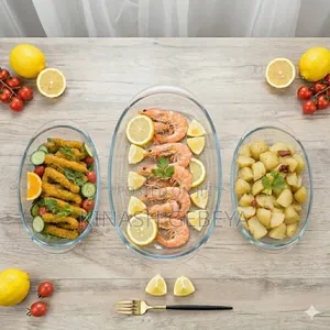 3pcs Oval Shape Glass Bakeware