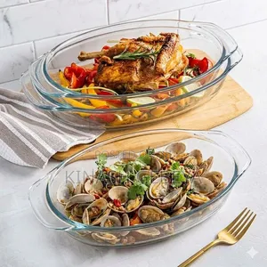 3pcs Oval Shape Glass Bakeware