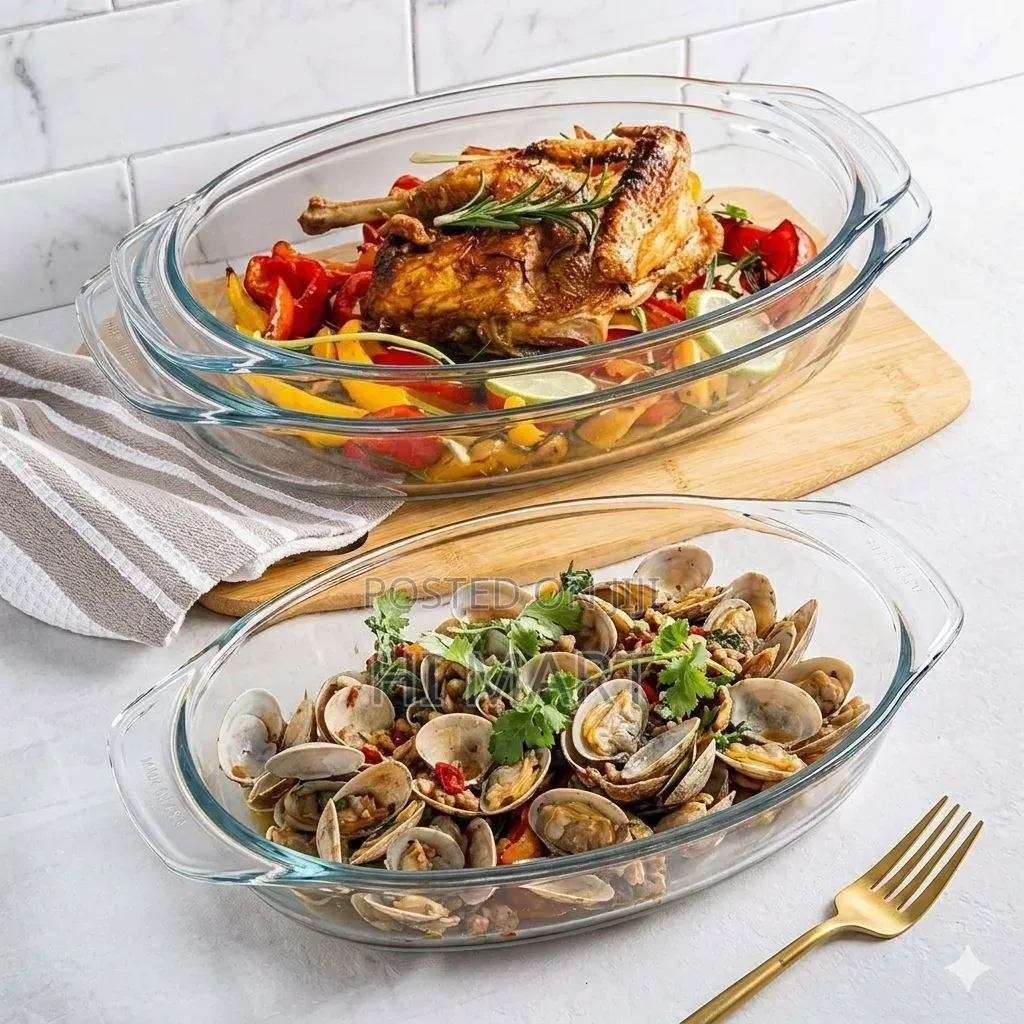 3pcs Top Quality Oval Shape Glass Bakeware