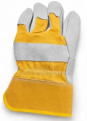 Half Lether Half Canvas Glove