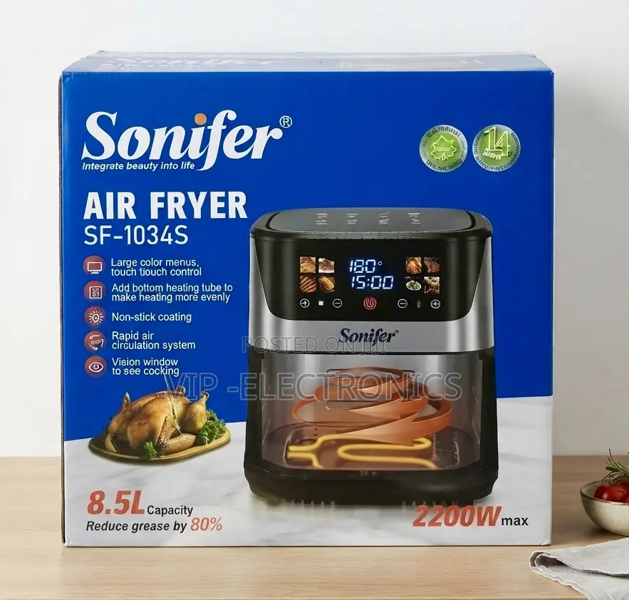 Sonifer Air Fryer 8.5l (Model Sf-1034s) – 2200w High-Capacity Cooking