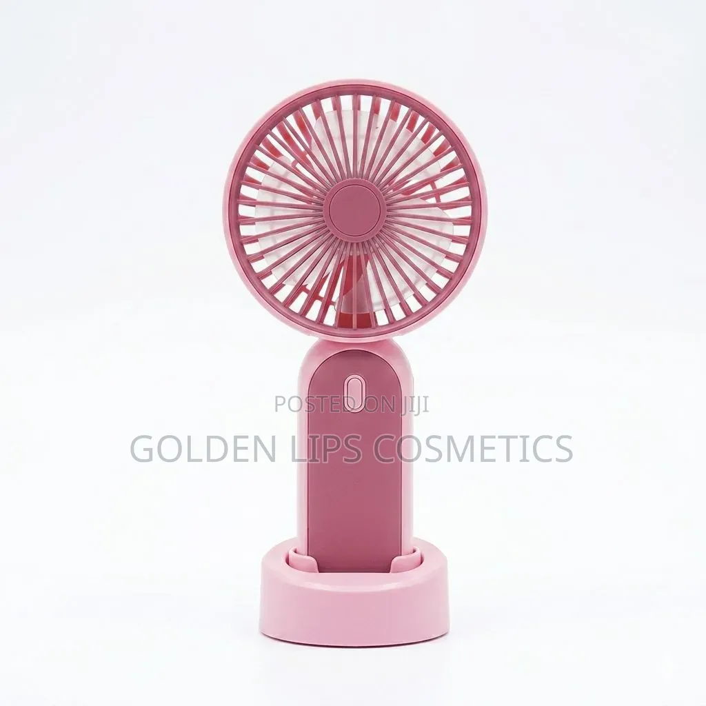 Portable Usb Rechargeable Mini Fan Pink – 3 Speed Handheld Desk Fan