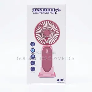 Portable Usb Rechargeable Mini Fan Pink – 3 Speed Handheld Desk Fan