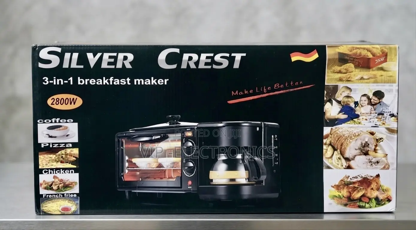 Silver Crest Breakfast Maker 2800w 3-in-1– Coffee Maker, Oven Frying