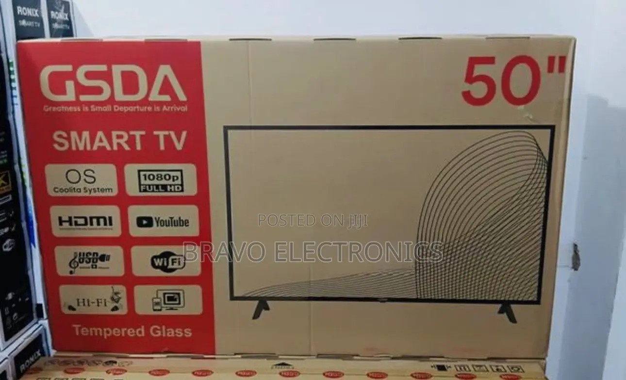 Gsda 50” Smart Tv | Tempered Double Glass | Frameless Design