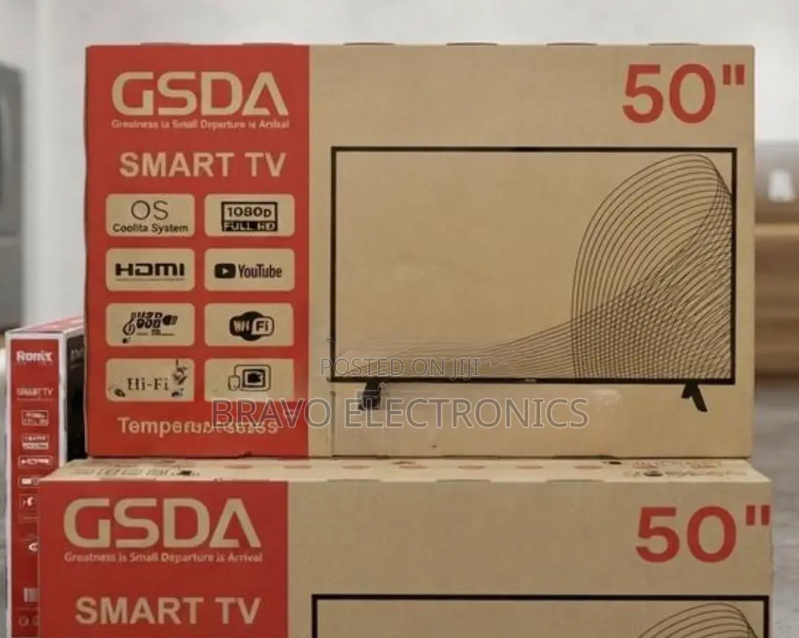 Gsda 50” Smart Tv | Tempered Double Glass | Frameless Design