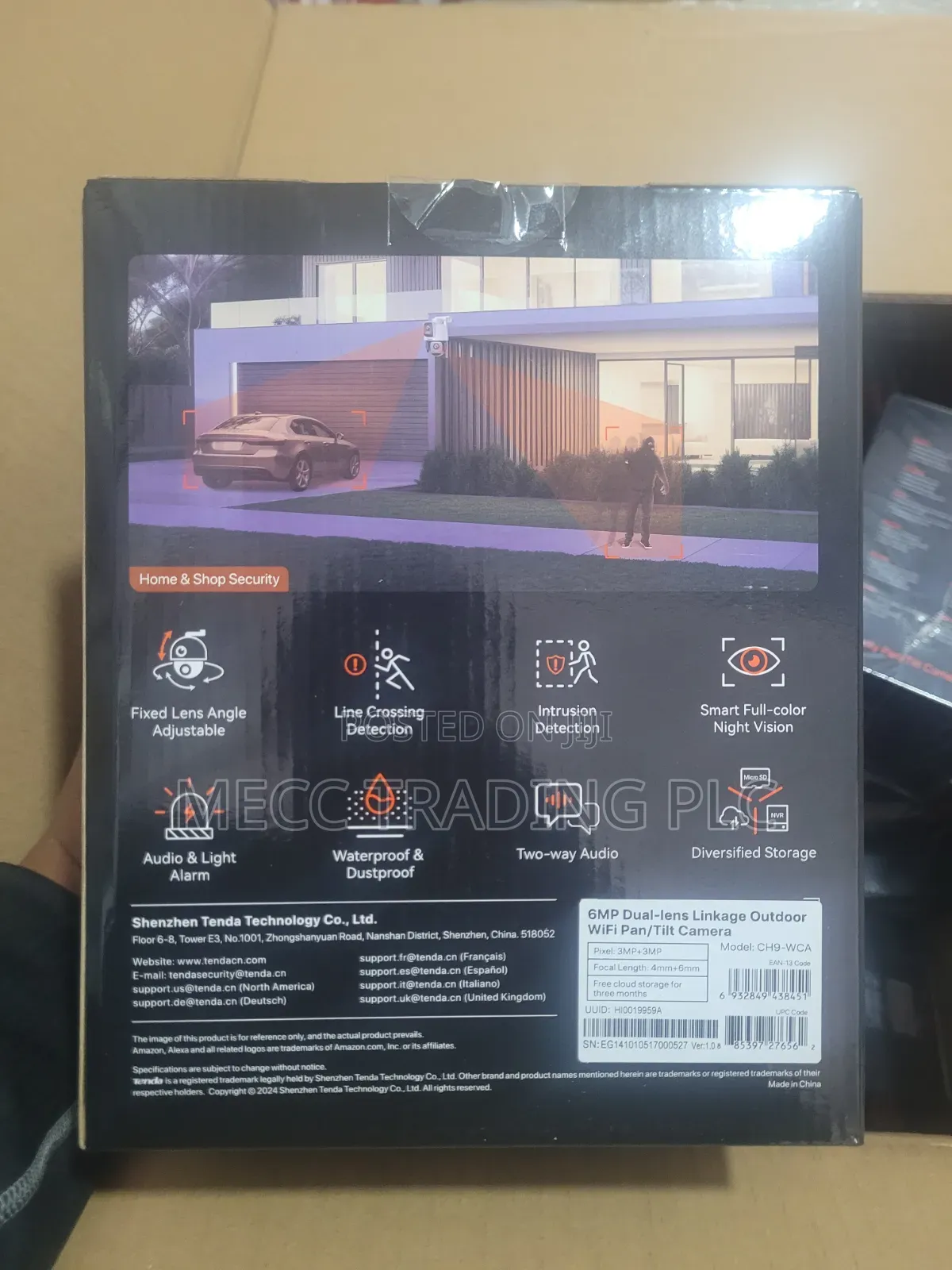 Tenda Camera 6mp Dual Lens Linkage Outdoor Wifi Pan/Tilt Camera