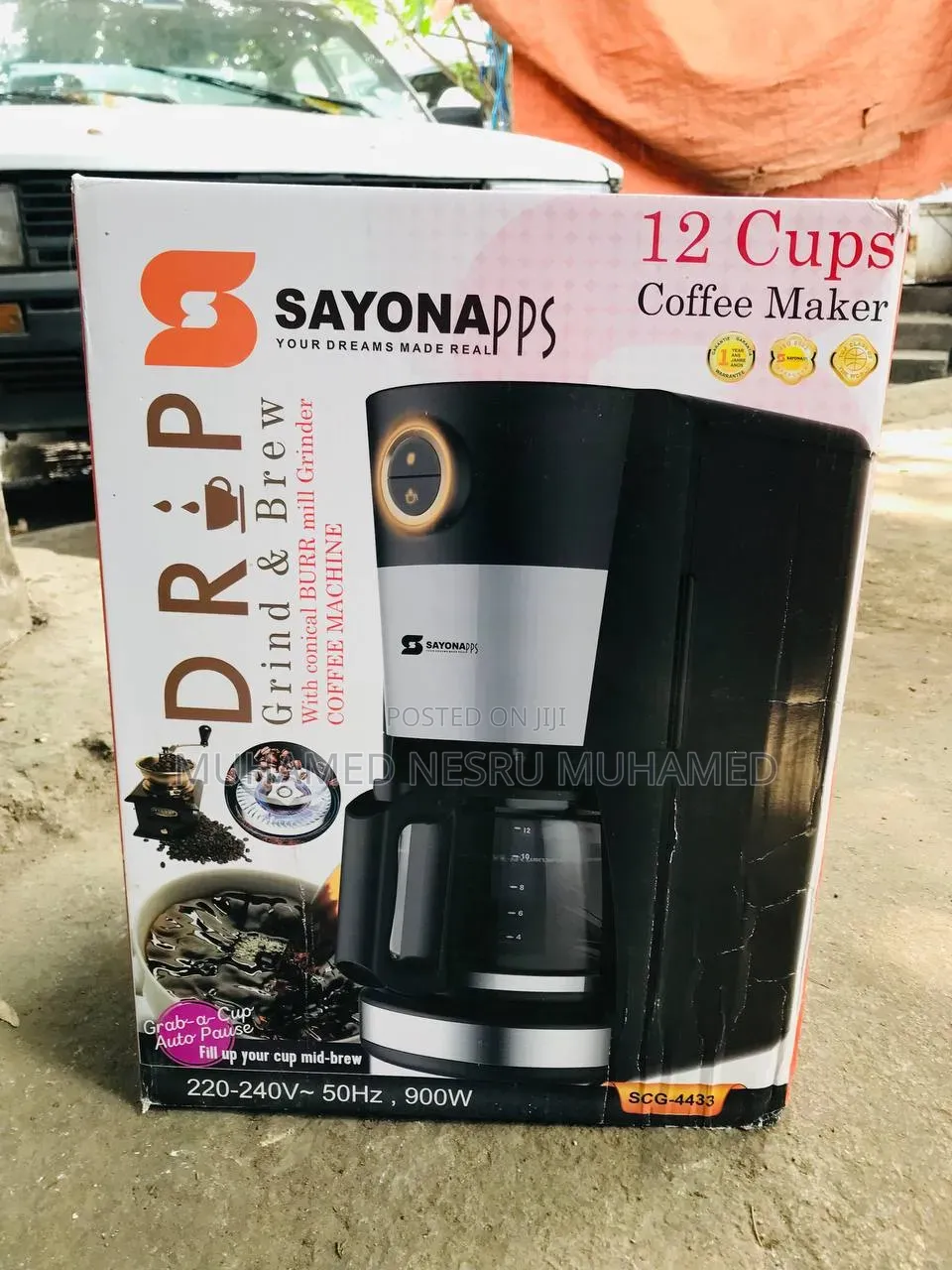 Sayona Coffee Maker, Specifically Model SCG-4433.