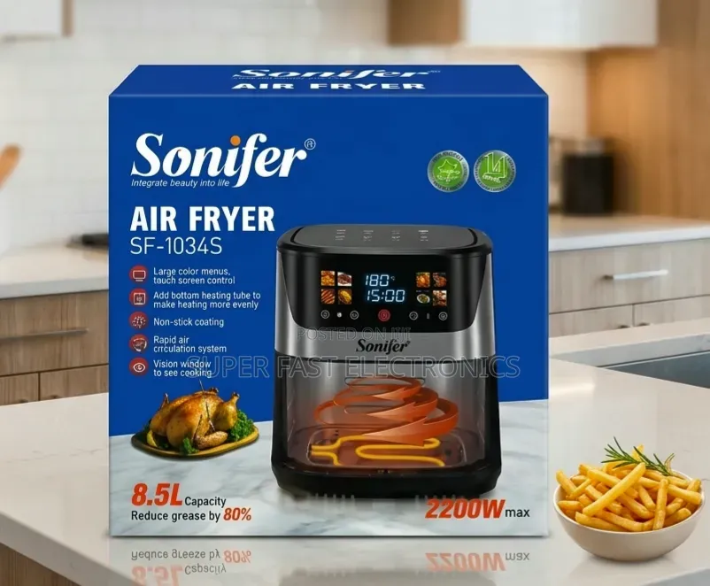 Sonifer Air Fryer Sf-1034s 8.5l Digital– 2200w, Led Touch Screen