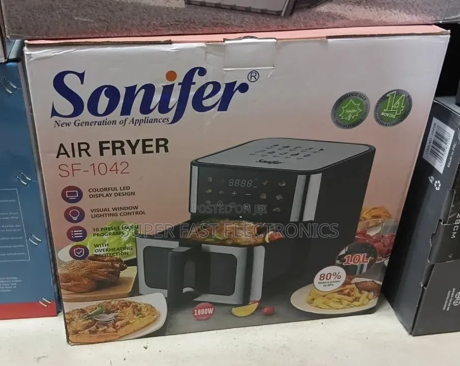 Sonifer 10l Air Fryer (1800w) With Colorful Led Display