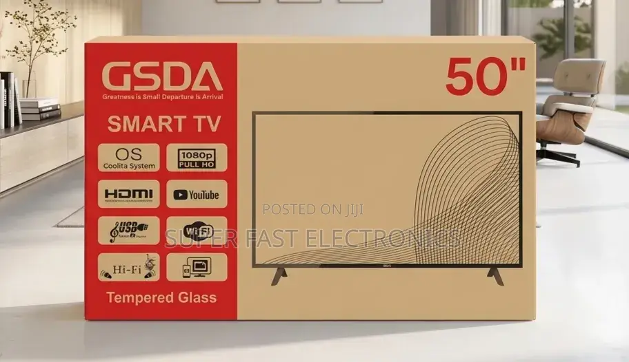Gsda 50 Inch Tv Smart Android Full Hd – 1080p, Coolita Tempered Glass