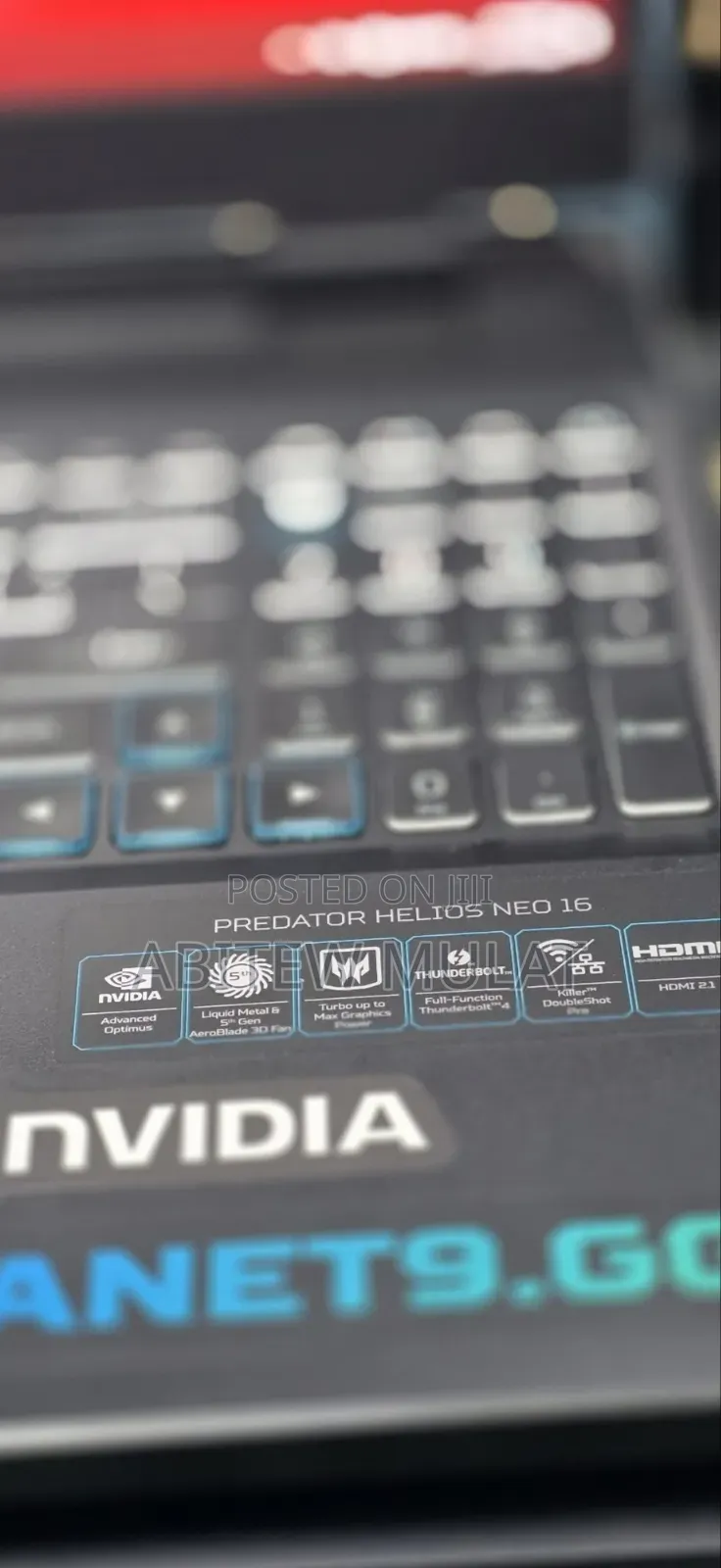 New Laptop Acer Predator Helios 16 16GB Intel Core i7 SSD 512GB