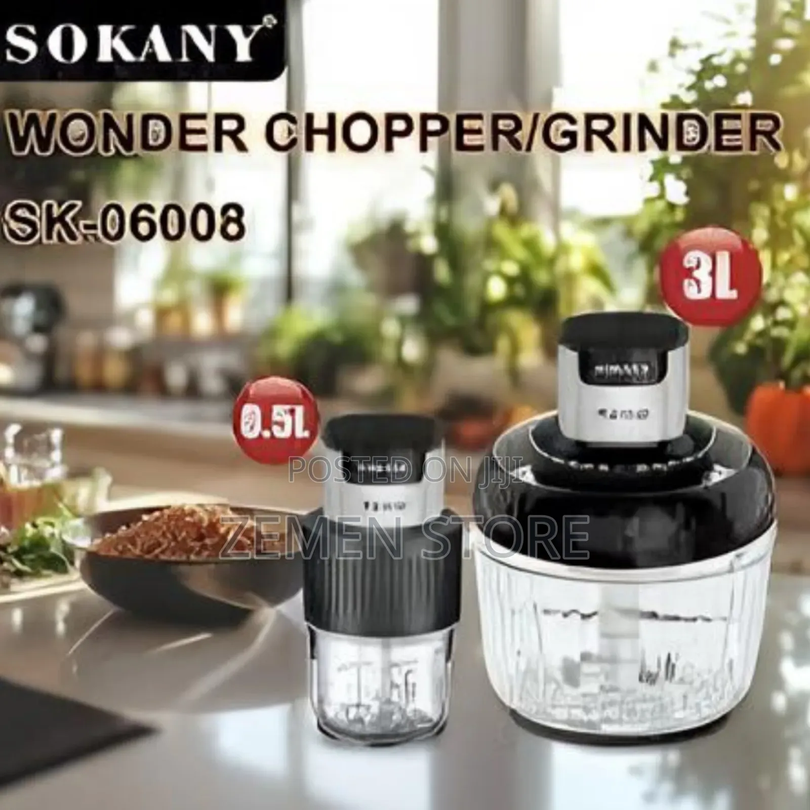 Sokany 800w Wonder Chopper Grinder Set (3l + 0.5l) – Heavy Duty