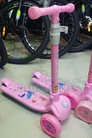 Pink Scooter, Three-wheeled,