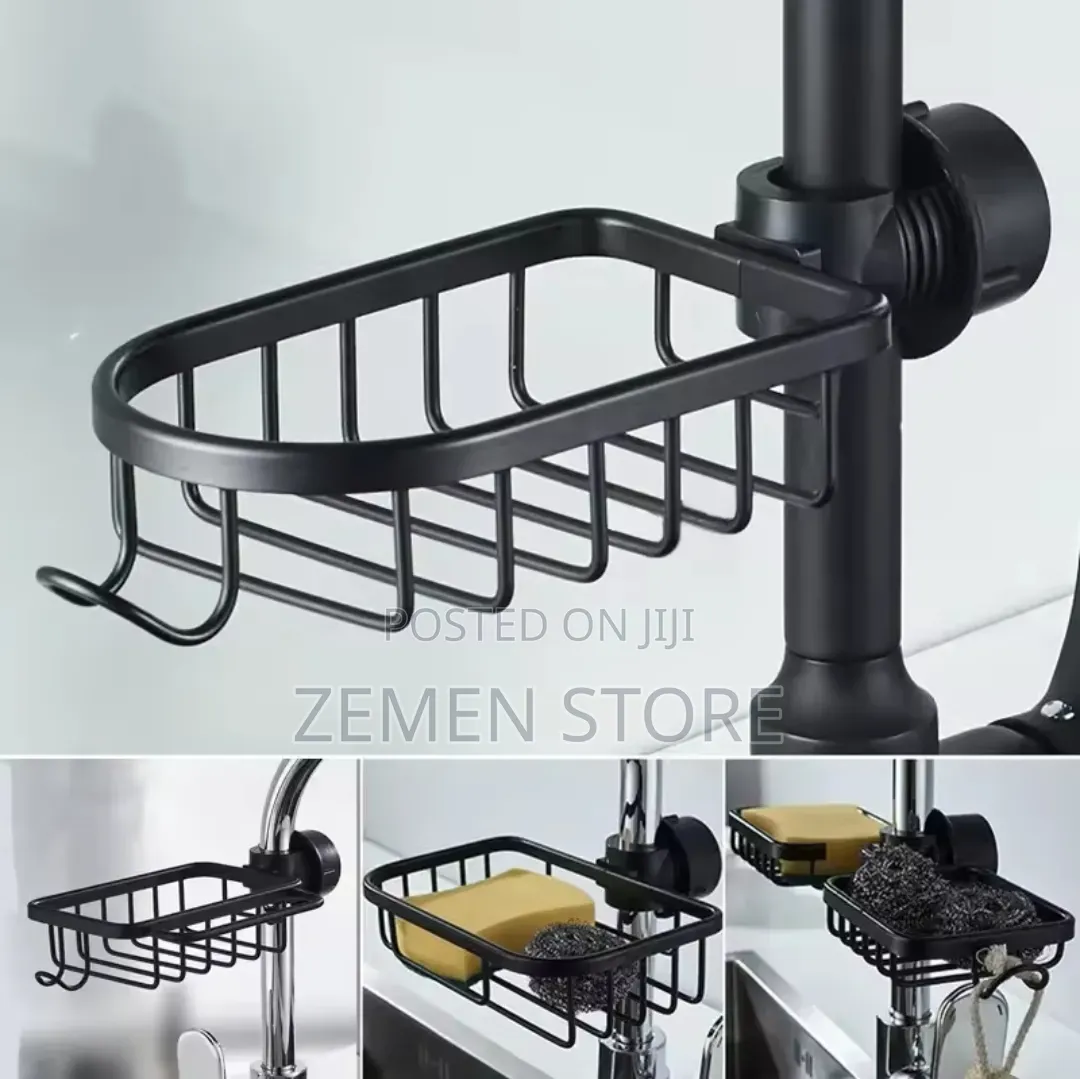 Stainless Steel Faucet Sponge Holder Storage Rack – Adjustable Sink
