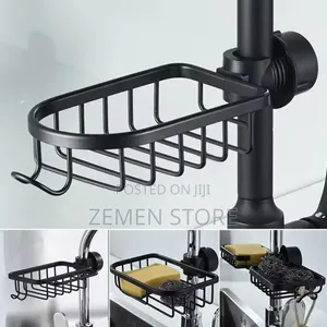 Stainless Steel Faucet Sponge Holder Storage Rack – Adjustable Sink
