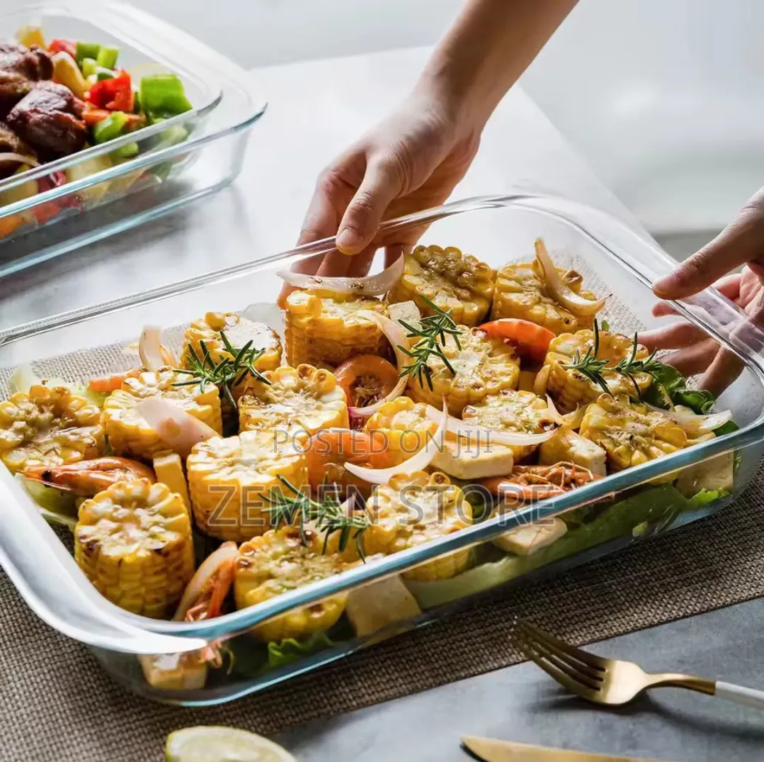 Premium 3-Piece Tempered Glass Bakeware Set – Heat-Resistant