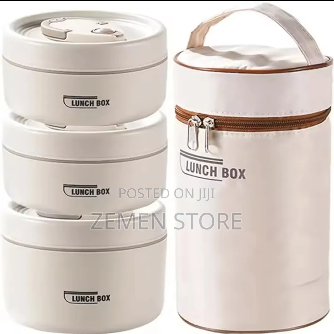 3 Pieces Stainless Steel Thermal Food Containers With Carrying Bag