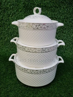 3 Set Ceramic Soup Pot