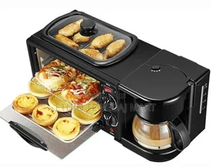 3-in-1 Breakfast Maker, Coffee Maker, Non-Stick Griddle, and Toaster