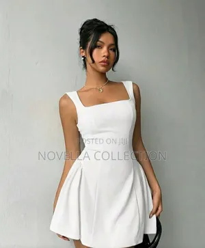 Women's Sleeveless White Midi Dress, Rave White Dresses for Women