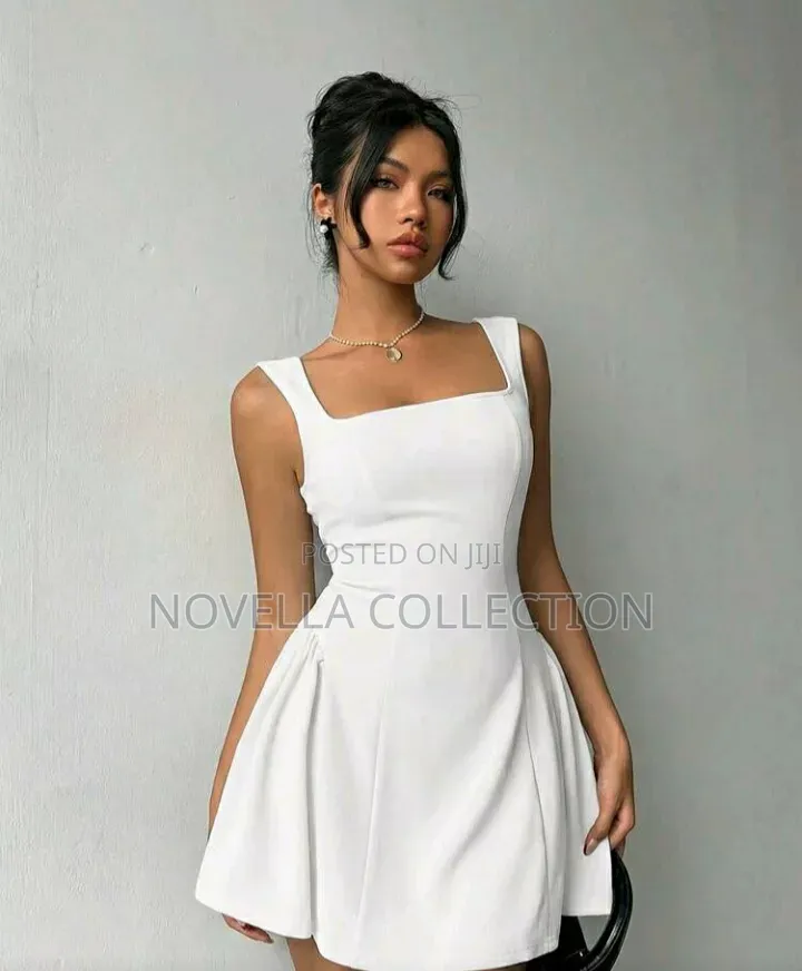 Women's Sleeveless White Midi Dress, Rave White Dresses for Women