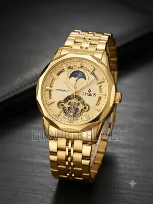 Lexros Watch Features a Prominent Gold-Tone Stainless Steel Designe