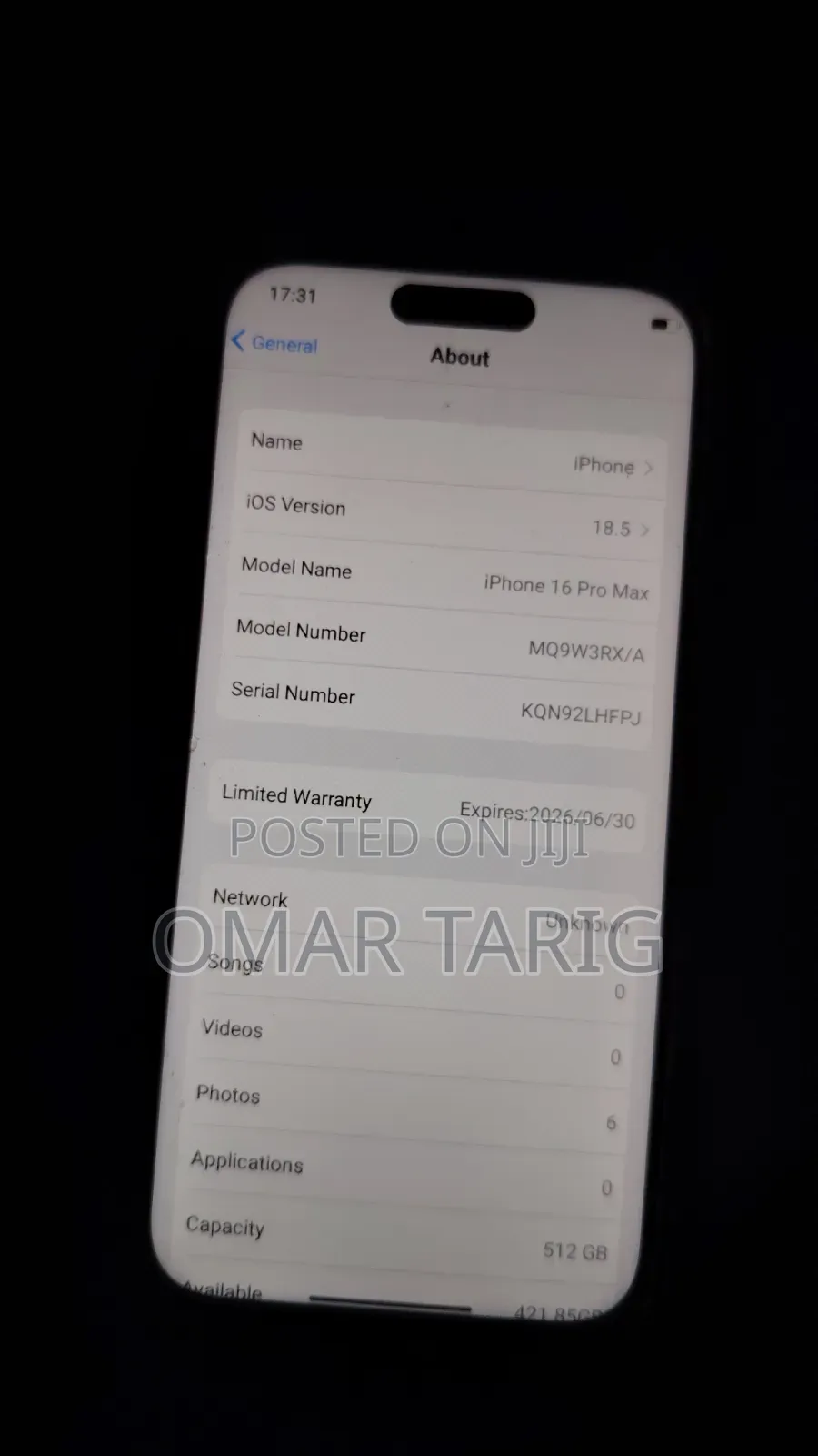 New Apple iPhone 16 Pro Max 256 GB White