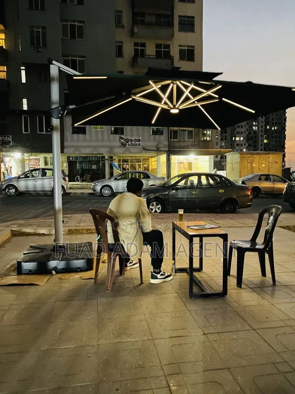 Outdoor Umbrella(With Solar LED Lights) 3mX3m– 3