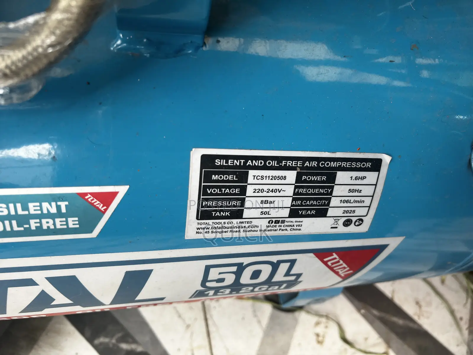 Total 50l Compresser Oil Free (Silent)