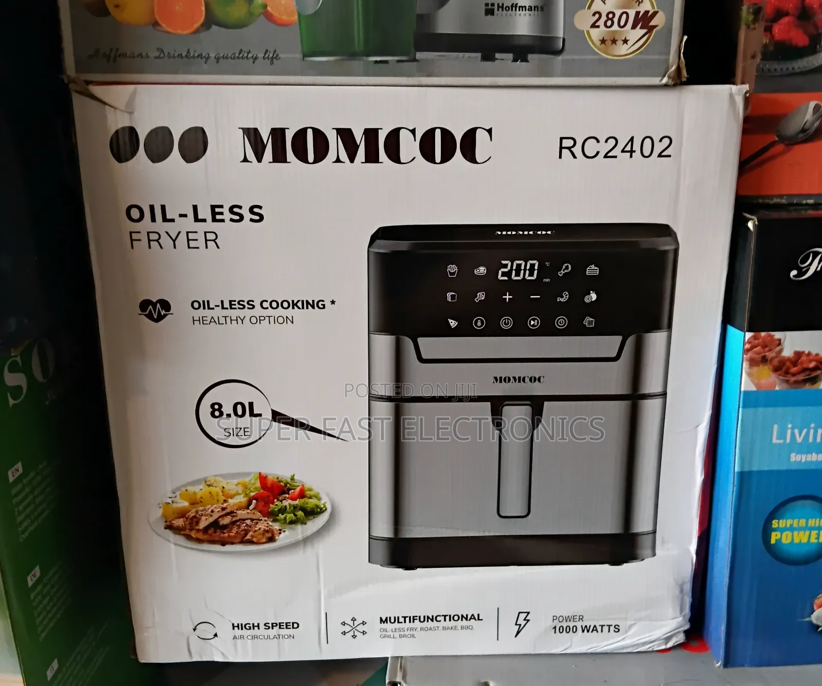 Momcoc 8.0l Oil-Less Air Fryer – 1000w High-Speed