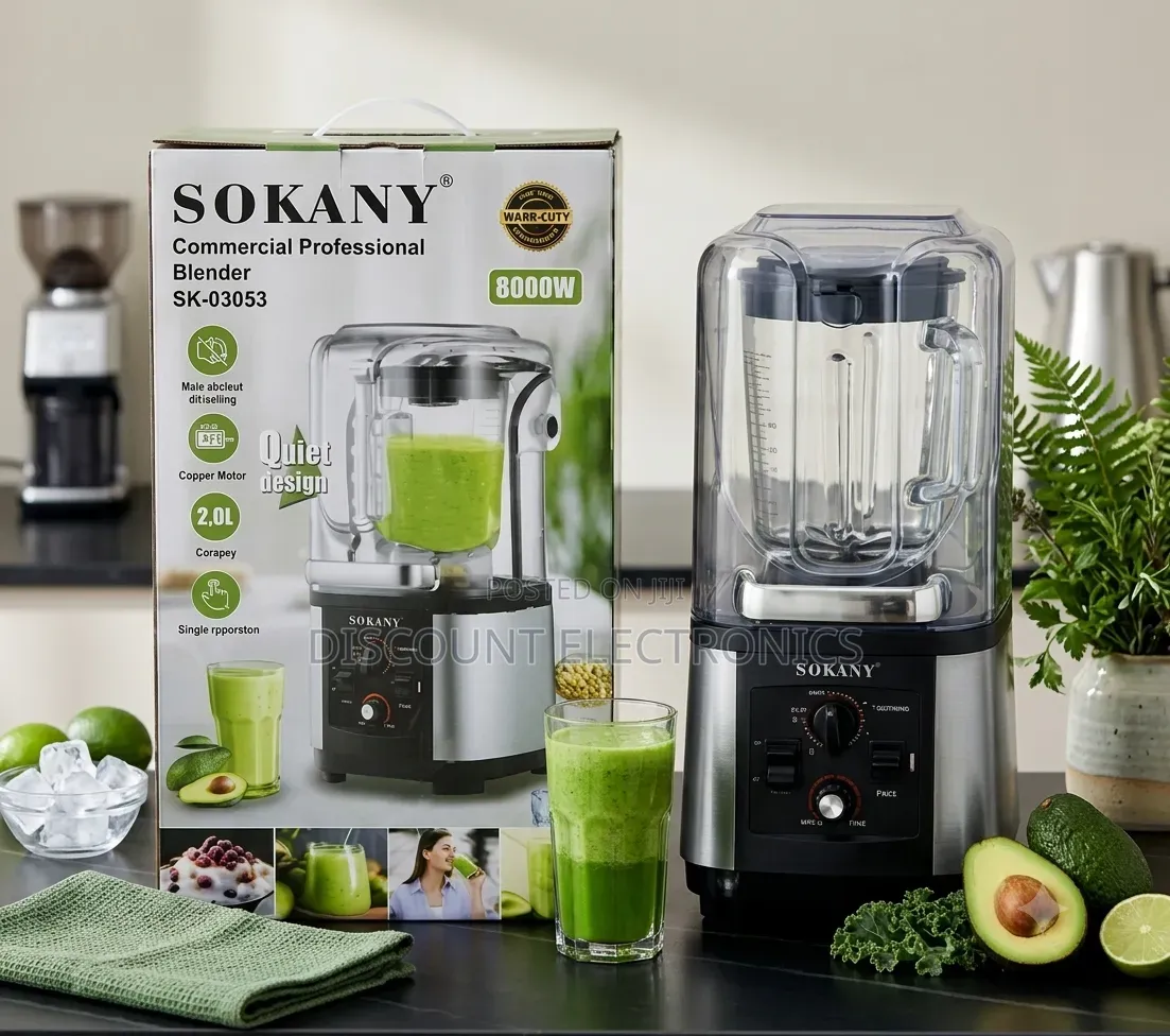 Sokany Commercial Blender – 8000w High-Power Soundproof Blender 2.0l
