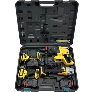 ,Dewalt Cordless Combo Toolkit Featuring Yellow and Black Tools.