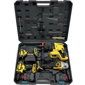 ,Dewalt Cordless Combo Toolkit Featuring Yellow and Black Tools.