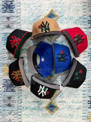 Ny/La Rose-Embroidered Fitted Caps: