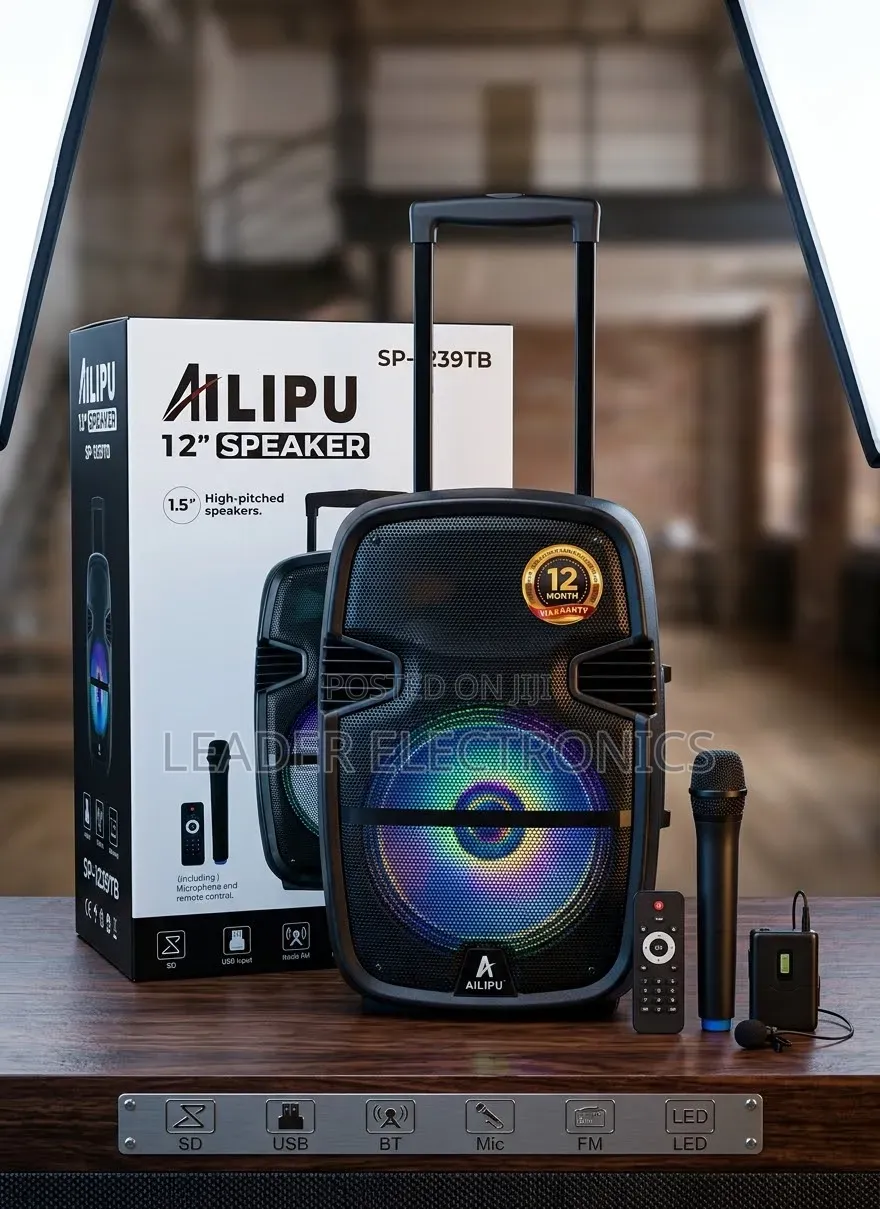 Ailipu 1.0 Speaker System 1200w – Powerful Sound With Wireless Microph