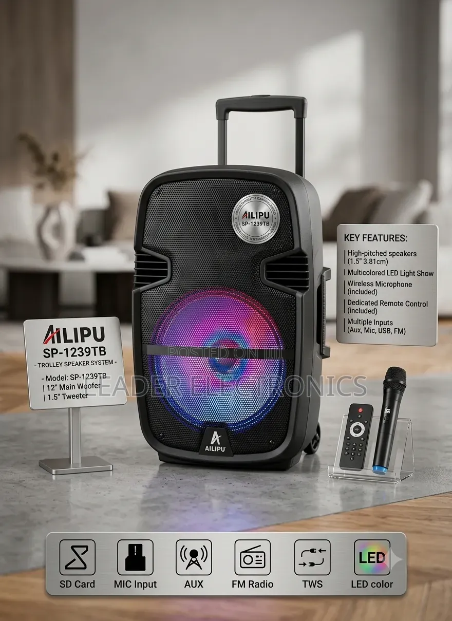 Ailipu 1.0 Speaker System 1200w – Powerful Sound With Wireless Microph