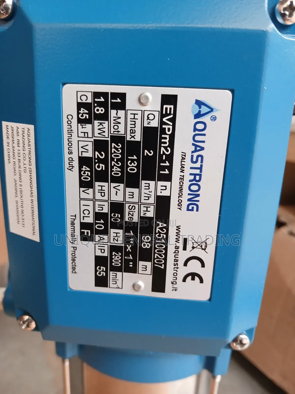 Aquastrong Vertical Pump 2.5hp(1.8kw)