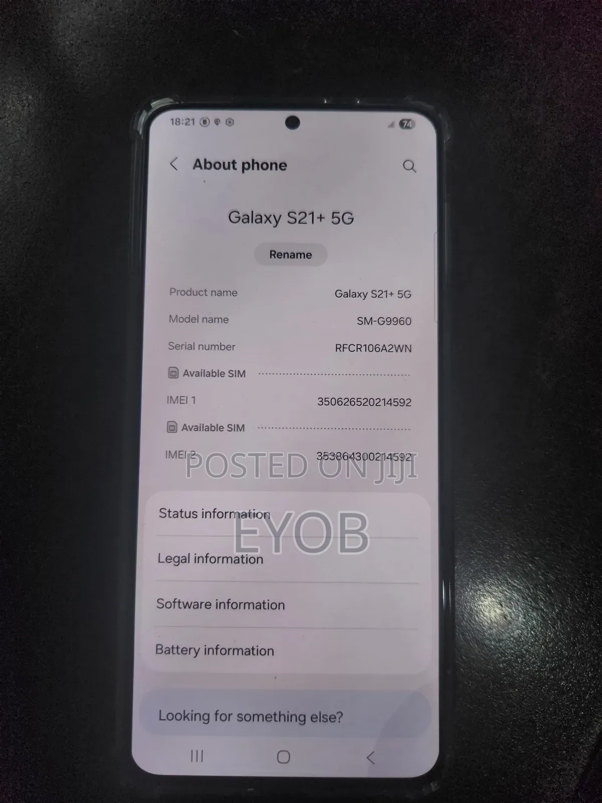 New Samsung Galaxy S21+ 5G 128 GB Black