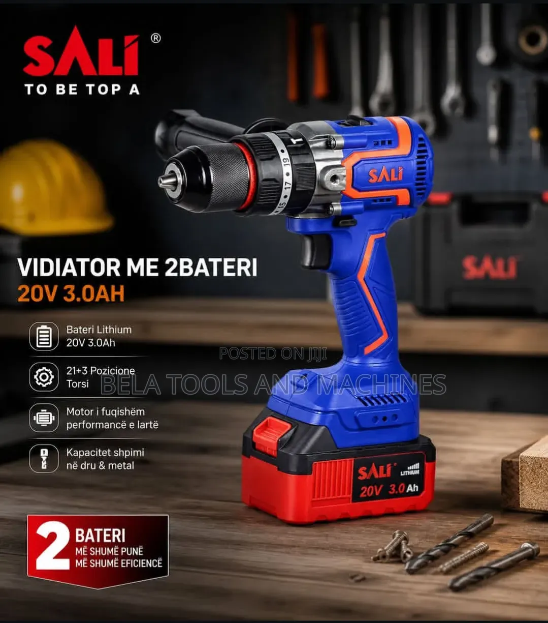 Sali Brushless Chargeable Drill 20v 3ampir 90nm Cordless Drill Big