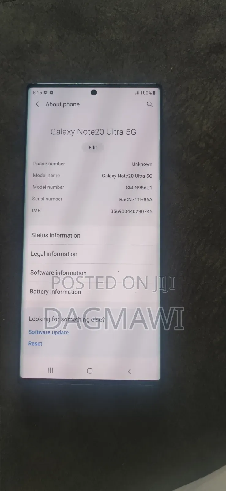 Samsung Galaxy Note 20 Ultra 5G 128 GB Black